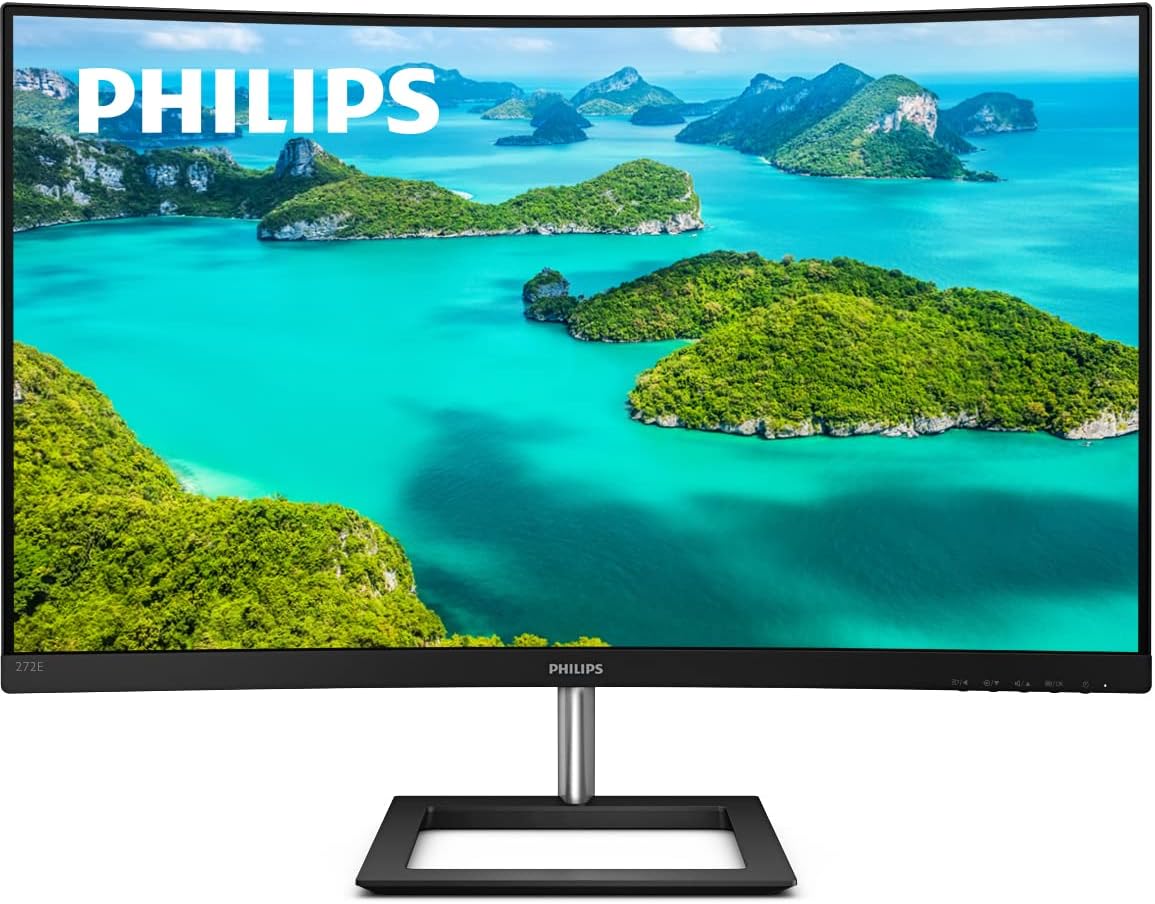 Philips 272E1CA 27 inch Curved Frameless Monitor, Full HD 1080P